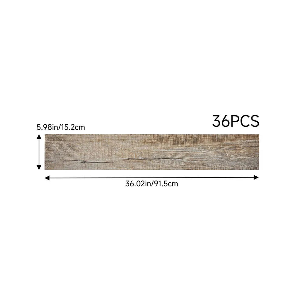 【Breeins】36Pcs Self Adhesive PVC Flooring for Home Decor Rustic Lifelike Wood Grain Self-adhesive PVC Flooring