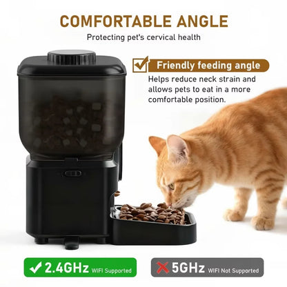 Automatic Cat Feeder Rechargeable Wifi Smart Pet Feeder App Controlled Cat Feeder With Camera Built-in Battery Cat Dog Feeder