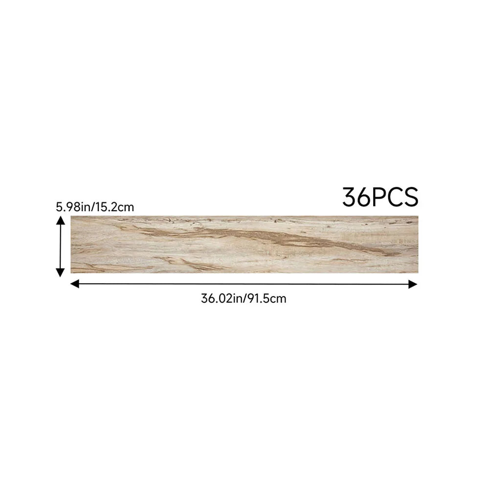 【Breeins】36Pcs Self Adhesive PVC Flooring for Home Decor Rustic Lifelike Wood Grain Self-adhesive PVC Flooring