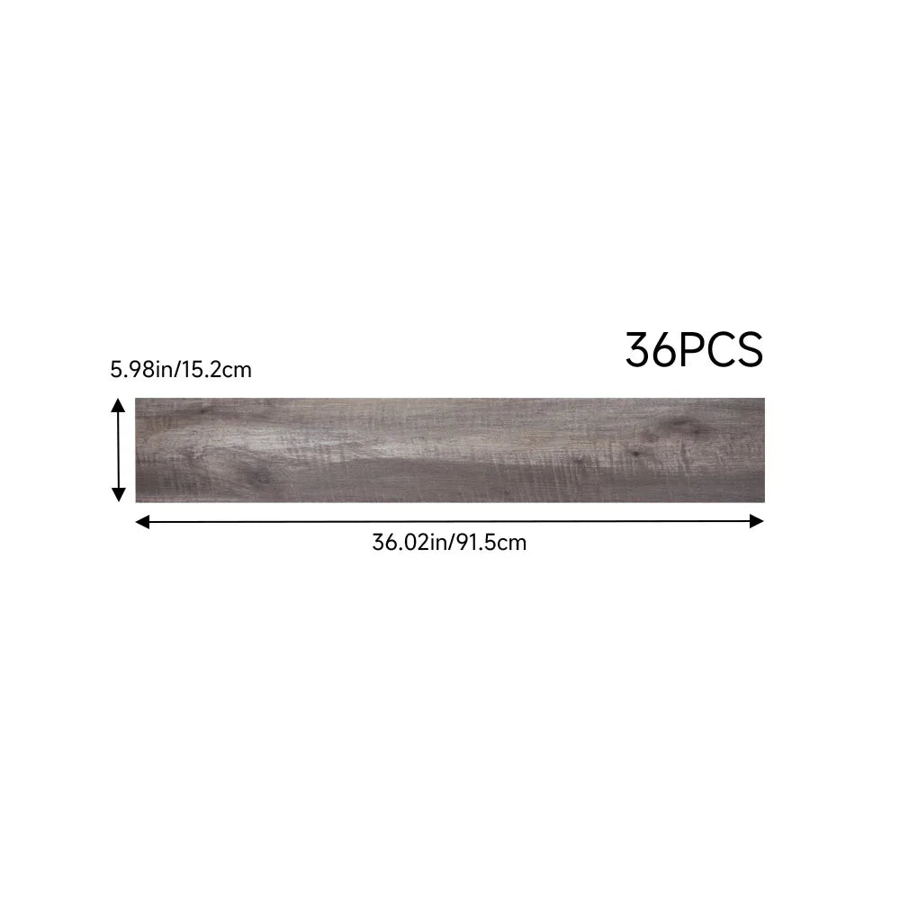 【Breeins】36Pcs Self Adhesive PVC Flooring for Home Decor Rustic Lifelike Wood Grain Self-adhesive PVC Flooring