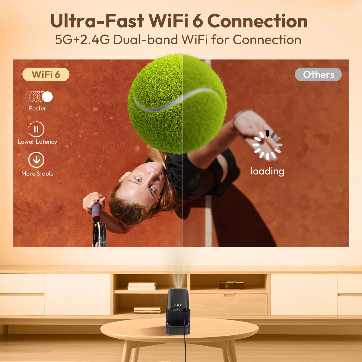 XGODY HY310 Mini Projector Auto Focus 4K Native 1080P 330ANSI Android11 5W Speaker Air Mouse Voice Assistant Home Cinema