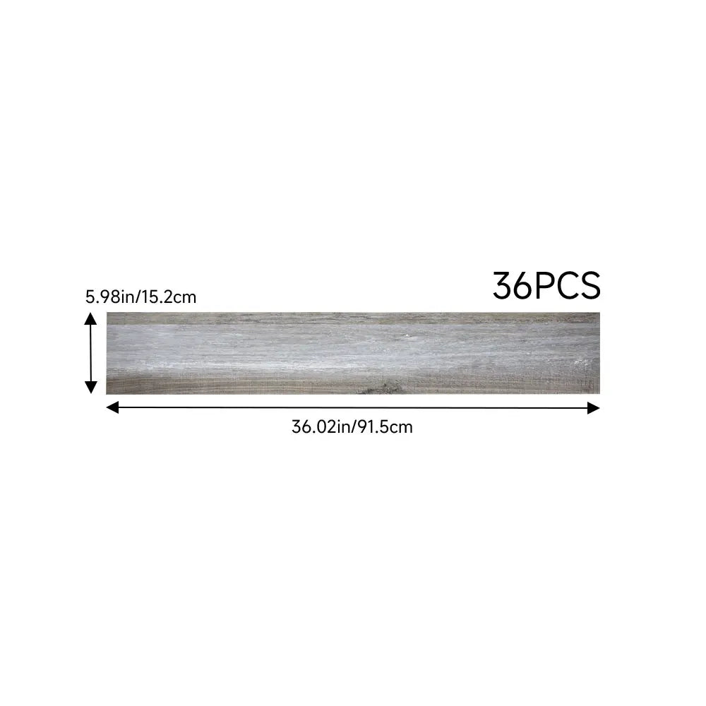 【Breeins】36Pcs Self Adhesive PVC Flooring for Home Decor Rustic Lifelike Wood Grain Self-adhesive PVC Flooring
