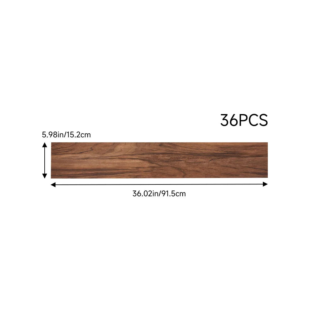 【Breeins】36Pcs Self Adhesive PVC Flooring for Home Decor Rustic Lifelike Wood Grain Self-adhesive PVC Flooring