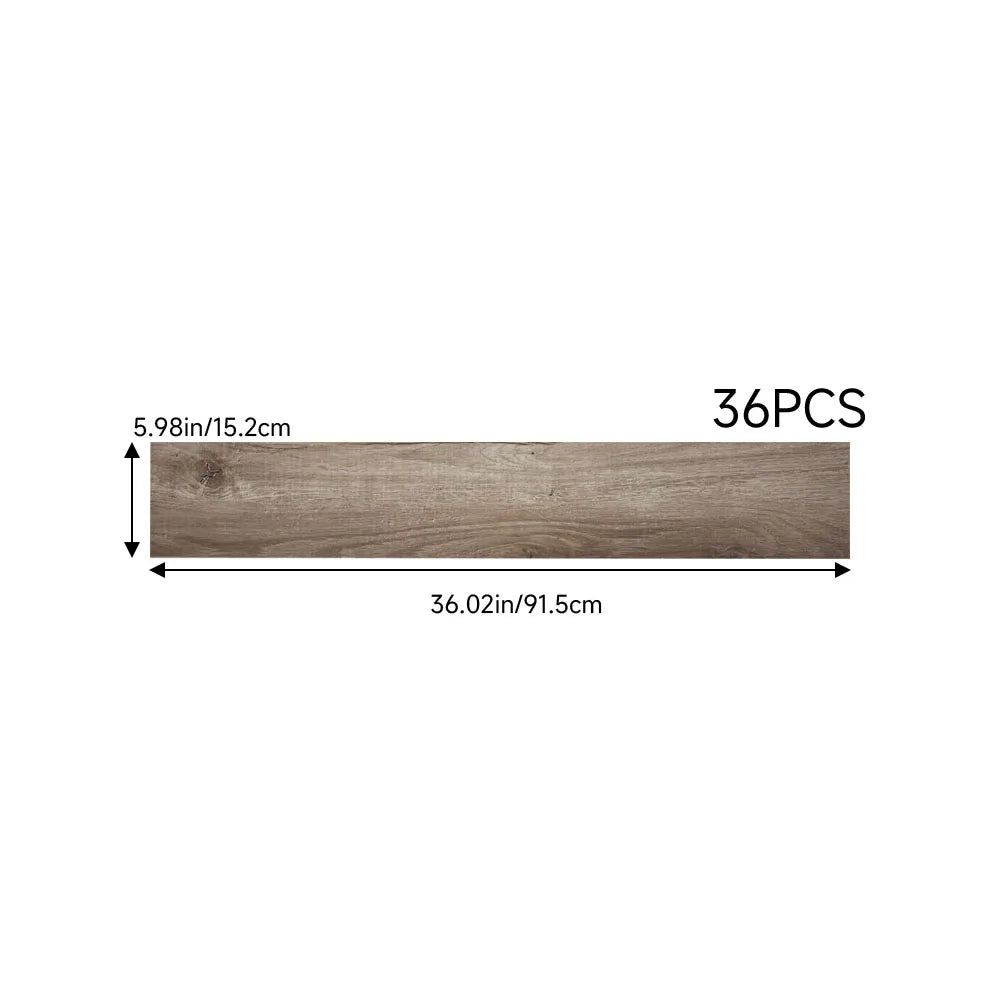 【Breeins】36Pcs Self Adhesive PVC Flooring for Home Decor Rustic Lifelike Wood Grain Self-adhesive PVC Flooring