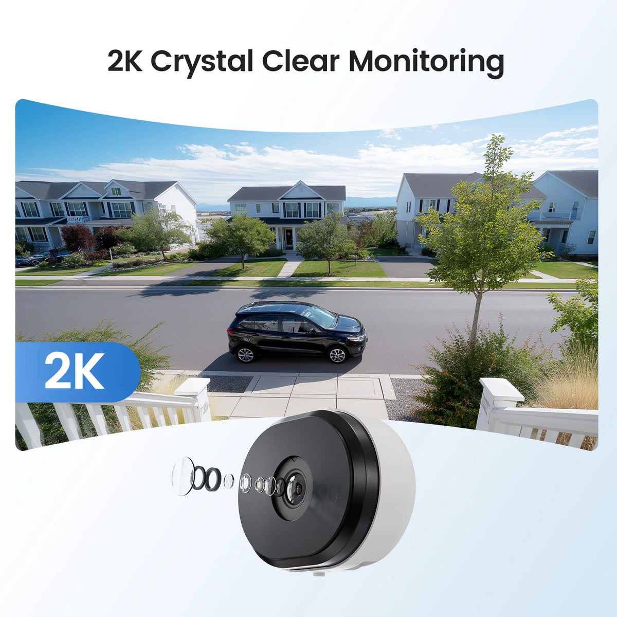ZOSI C680 2K Window Security Camera Full Color Night Vision Easy Install 3MP Indoor Plug-in WiFi Home Office Surveillance Camera