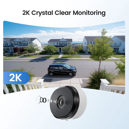 ZOSI C680 2K Window Security Camera Full Color Night Vision Easy Install 3MP Indoor Plug-in WiFi Home Office Surveillance Camera