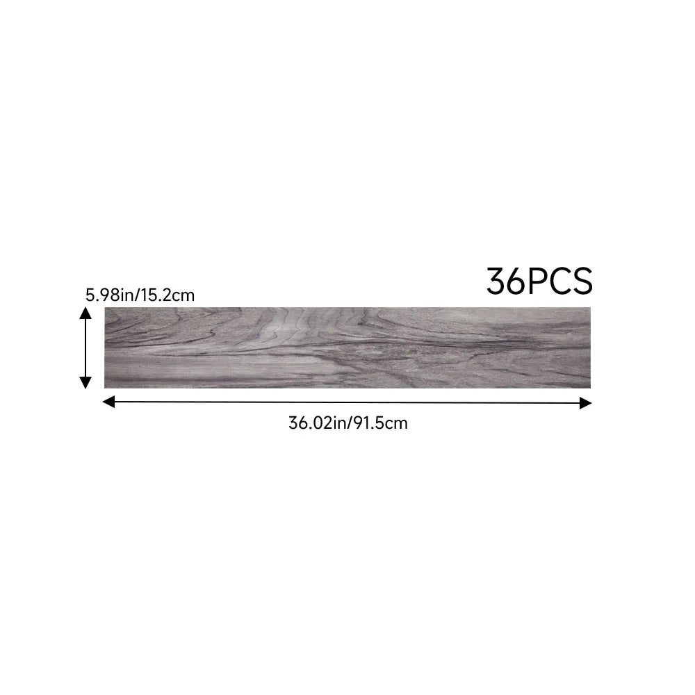 【Breeins】36Pcs Self Adhesive PVC Flooring for Home Decor Rustic Lifelike Wood Grain Self-adhesive PVC Flooring