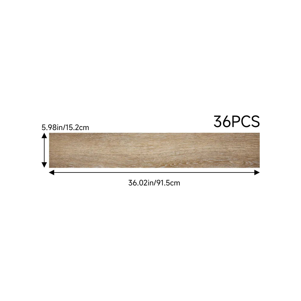 【Breeins】36Pcs Self Adhesive PVC Flooring for Home Decor Rustic Lifelike Wood Grain Self-adhesive PVC Flooring
