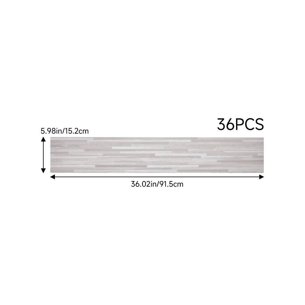 【Breeins】36Pcs Self Adhesive PVC Flooring for Home Decor Rustic Lifelike Wood Grain Self-adhesive PVC Flooring