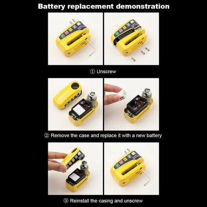 Motorcycle Alarm Wheel Disk Brake Lock with Keys Bicycle Alarm Disc Brake Electric Lock Anti Theft Motorcycle Bike Accessories
