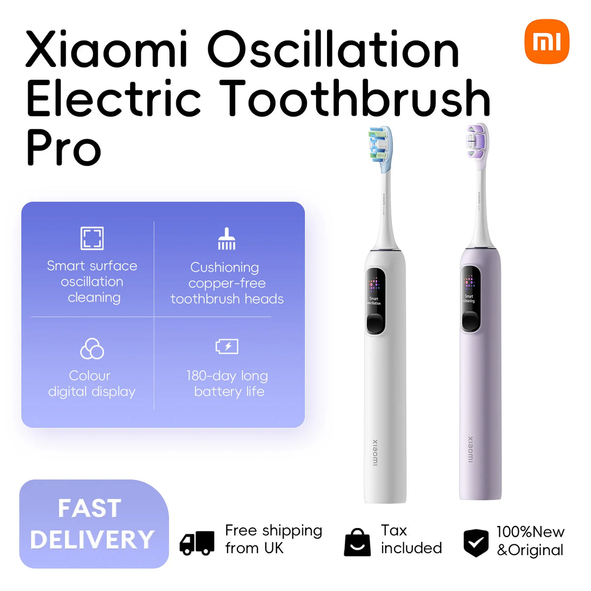 Xiaomi Oscillation Electric Toothbrush Pro EU Smart Colour Display Oscillating Ultrasonic Motor 180-day Long Battery Life IPX8