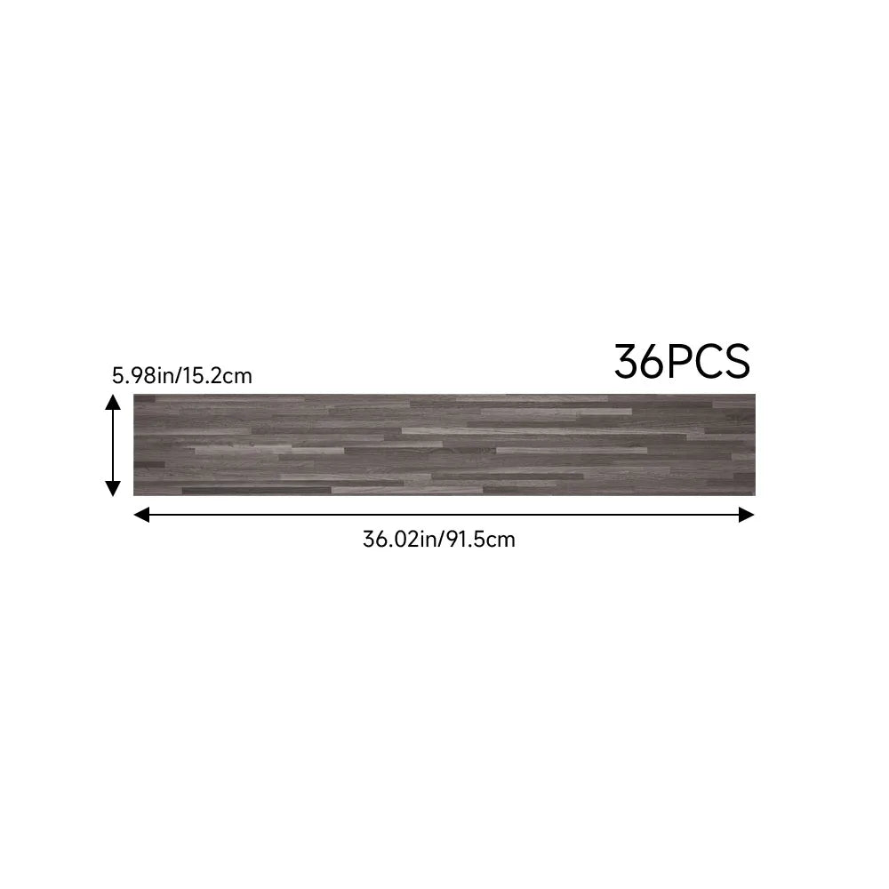 【Breeins】36Pcs Self Adhesive PVC Flooring for Home Decor Rustic Lifelike Wood Grain Self-adhesive PVC Flooring