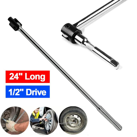 1/2" Drive Heavy Duty Power Breaker Bar 24" 600mm Long Flexi Bar Wheel Wrench