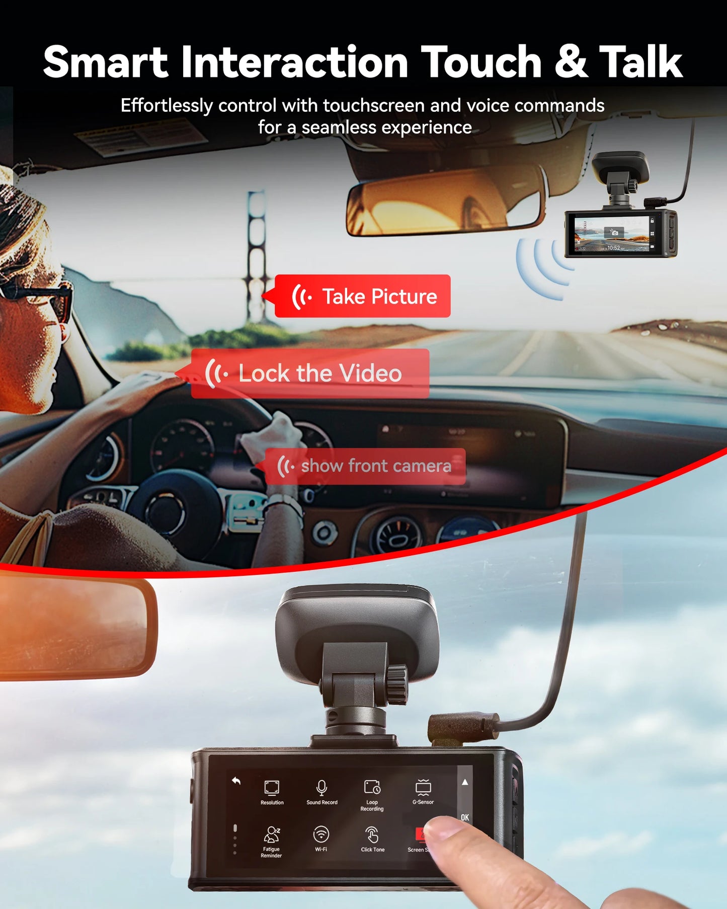 REDTIGER F7N ELITE 4K Dash Cam Front And Rear STARVIS 2 Sensor Built-in 5.8GHz WiFi GPS Car Camera WDR Dvr for 24H Parking Mode