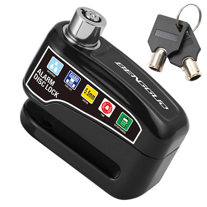 Motorcycle Alarm Wheel Disk Brake Lock with Keys Bicycle Alarm Disc Brake Electric Lock Anti Theft Motorcycle Bike Accessories